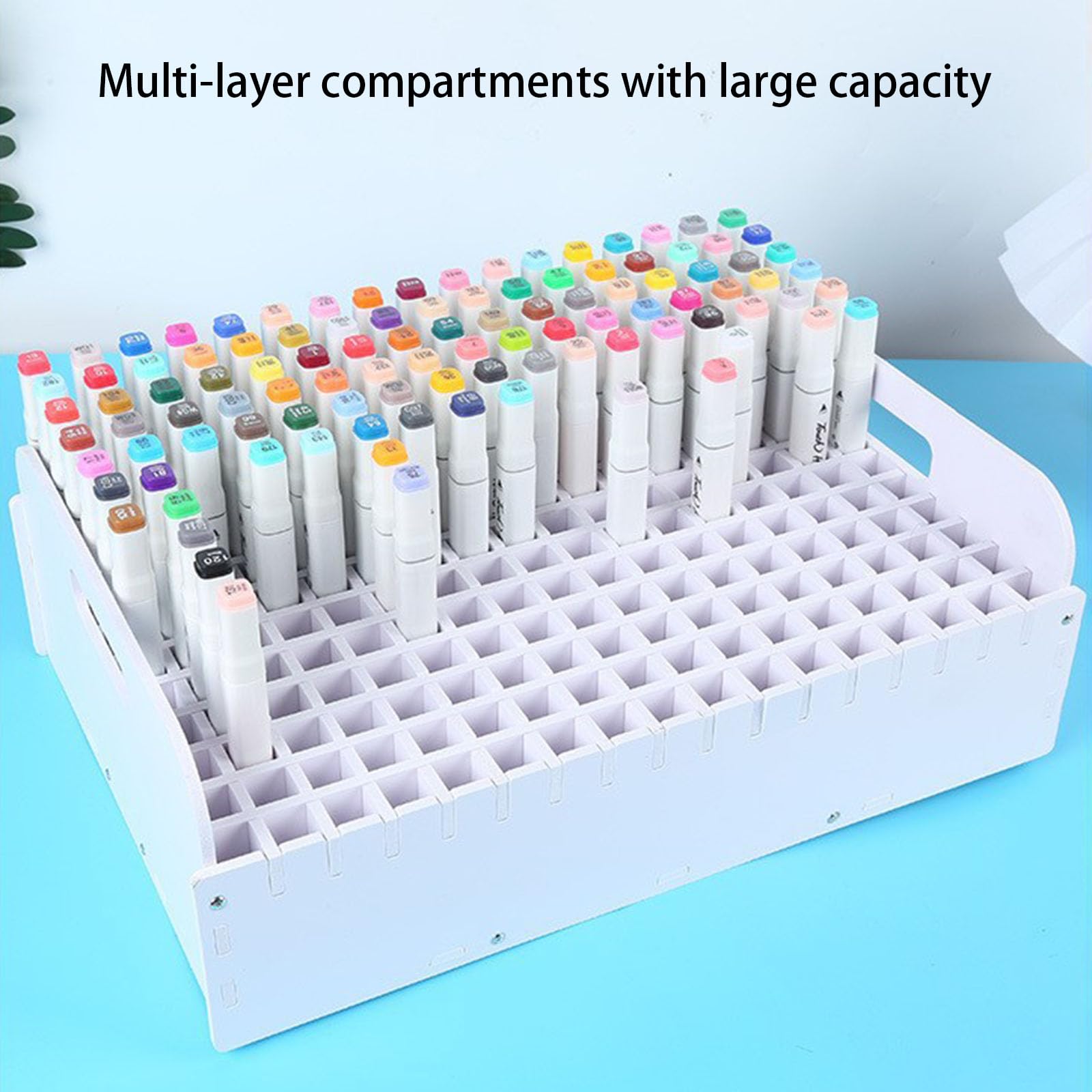 204 Slot Art Marker Organizers PVC Marker Stand Desktop Aufbewahrungsregal für Art Brush Pen Buntstift Aufbewahrungsregal
