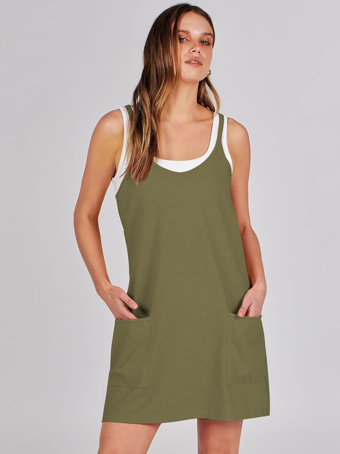 ANRABESS Women Athletic Dress Summer Tennis Workout Active Sports Mini Romper Dress Built in Shorts Travel Vacation Clothes - Image 7