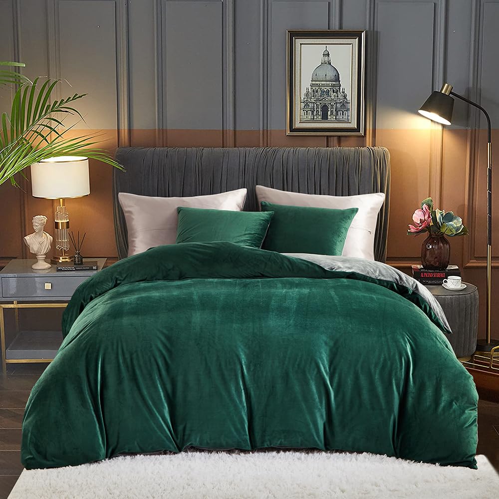 Parure de lit velours et sherpa haut de gamme housse de couette 140x200cm