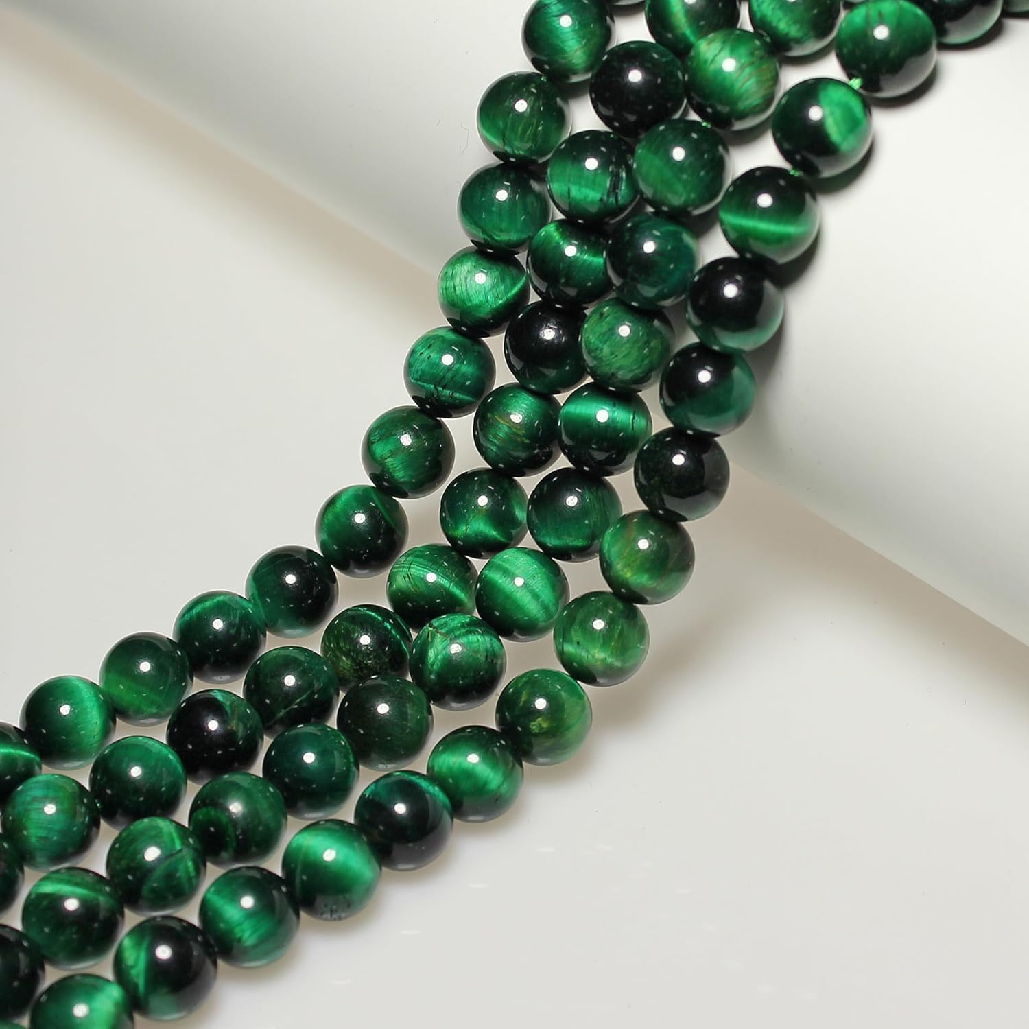 MJDCB Stone Beads 10mm 35pcs Round Green Tiger's Eye Loose Gemstone Bead Charms for Jewelry Making Bracelet Necklace Earring Pendant - Image 6