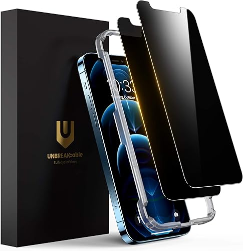 Miniatura 10 de UNBREAKcable Protector de pantalla de privacidad para iPhone 15 Pro, vidrio templado antiespía inastillable [verdadero antiespía de 28°] [dureza 9H]