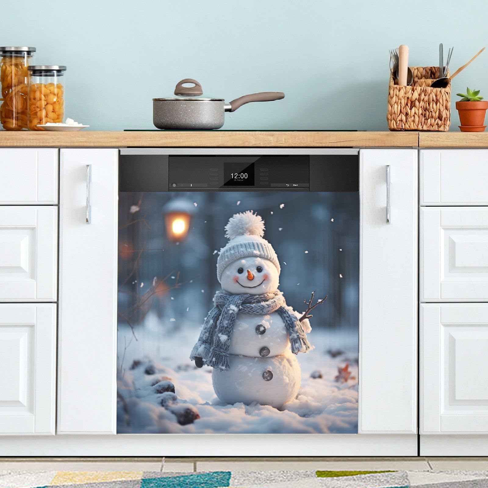 Autocollant magnétique réutilisable et imperméable de 58,4x66 cm avec motif bonhomme de neige