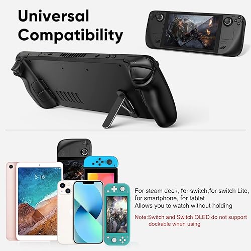 Vista 4 de FYOUNG - Juego de 2 soportes para plataforma de vaporSwitch Lite mini ajustable plegable universal soporte de carcasa trasera para teléfono tableta