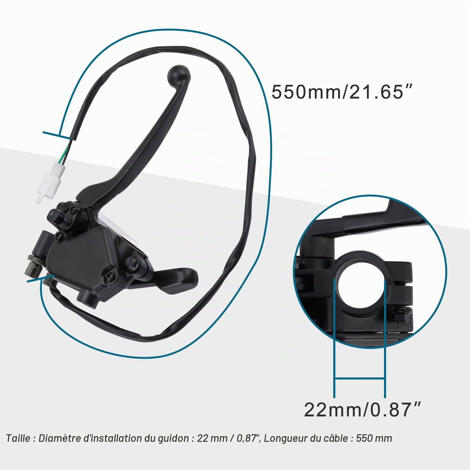 GOOFIT Accélérateur d'accélération 7/8" avec manchon en caoutchouc Double levier de frein Remplacement pour 50cc 70cc 90cc 110cc 125cc Taotao Mini Moto Quad Pit DirtBike ATV Quad Go Kart