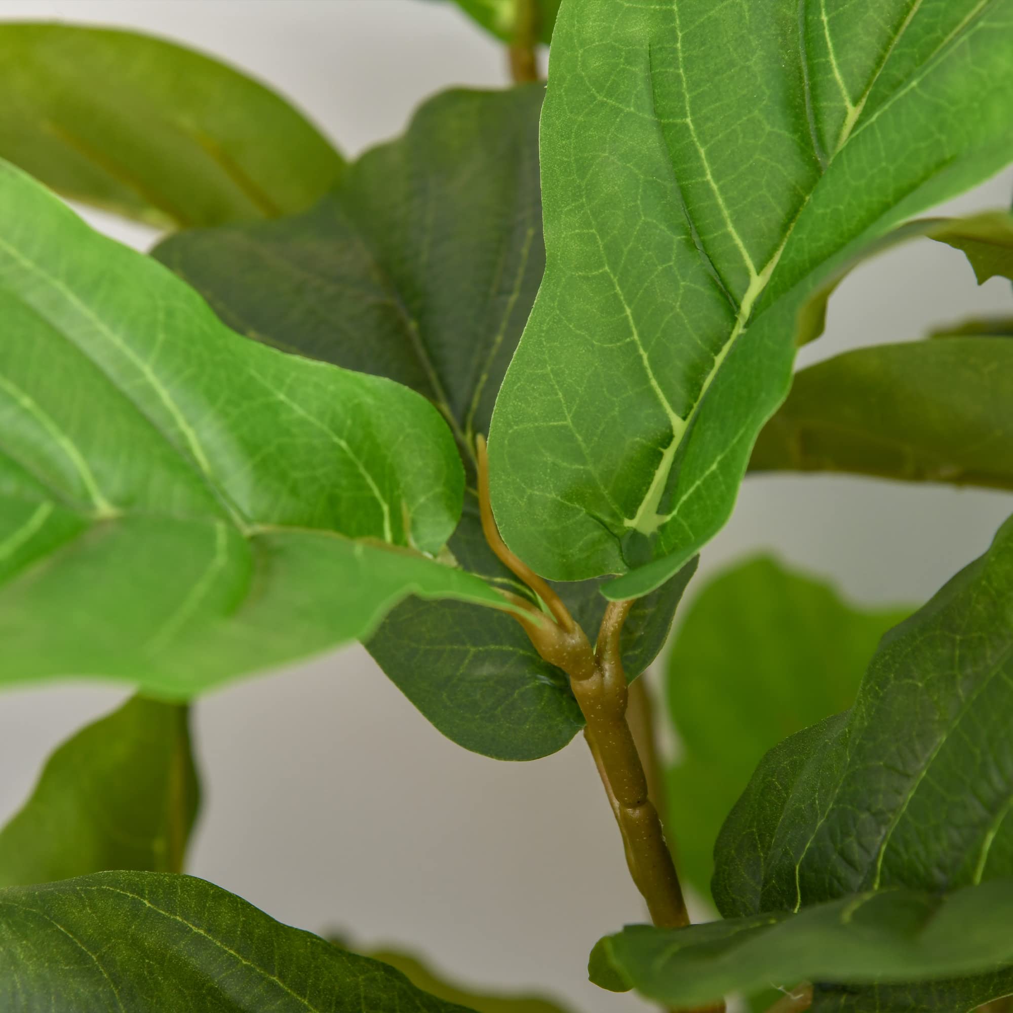 HOMCOM Ficus Artificial 130 cm Planta Artificial con Maceta Planta Artificial Decorativa para Interior y Exterior Hogar Salón Oficina Verde
