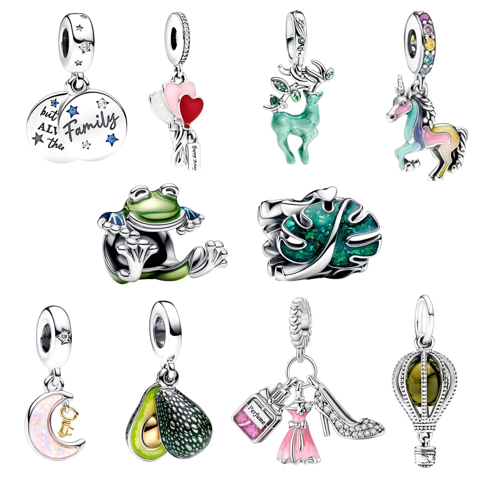 MLPKOI 14PCS Charms, Glitzernde Pfote, Charms für Armbänder für Frauen, für Armbänder, Perfektes Schmuckgeschenk für Frauen, Sommer-Charm, Ideal für Weihnachten, Muttertag, Geburtstagsfeiern (style3)