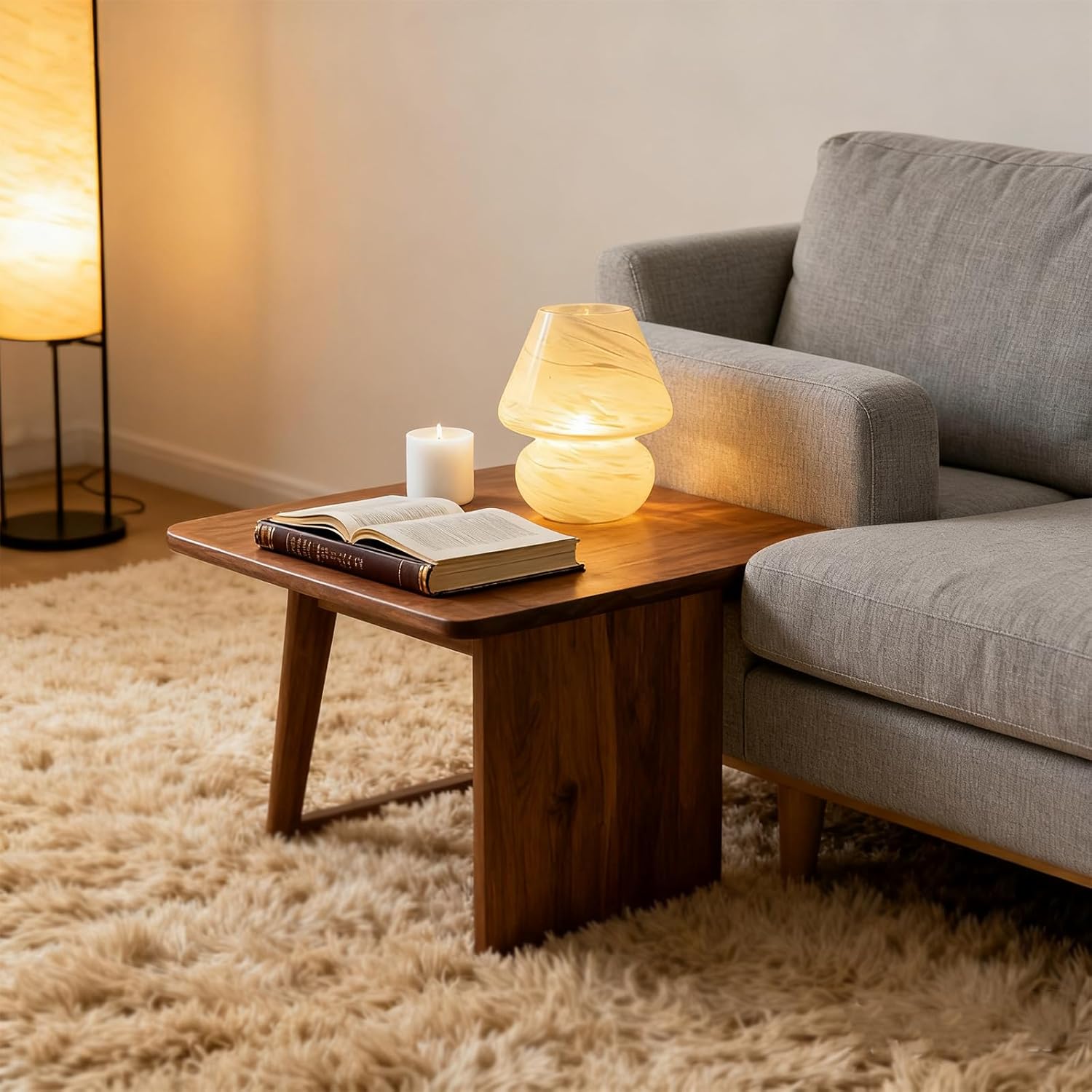 MJ PREMIER Mushroom Lamp, Battery Operated Lamps Timer, Cordless Table Lamp with LED Bulb for Power Light, Decorative Home Decor for Living Room Kitchen Bedroom (Cloud)