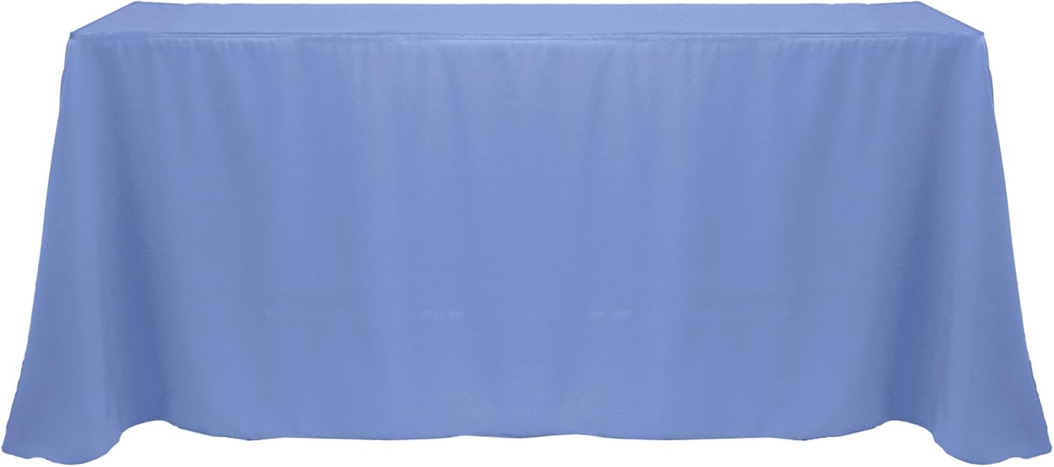 Ultimate Textile 90 x 132-Inch Rectangular Polyester Linen Tablecloth Periwinkle Blue