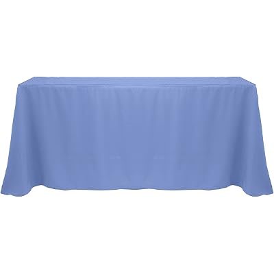 Ultimate Textile 90 x 132-Inch Rectangular Polyester Linen Tablecloth Periwinkle Blue