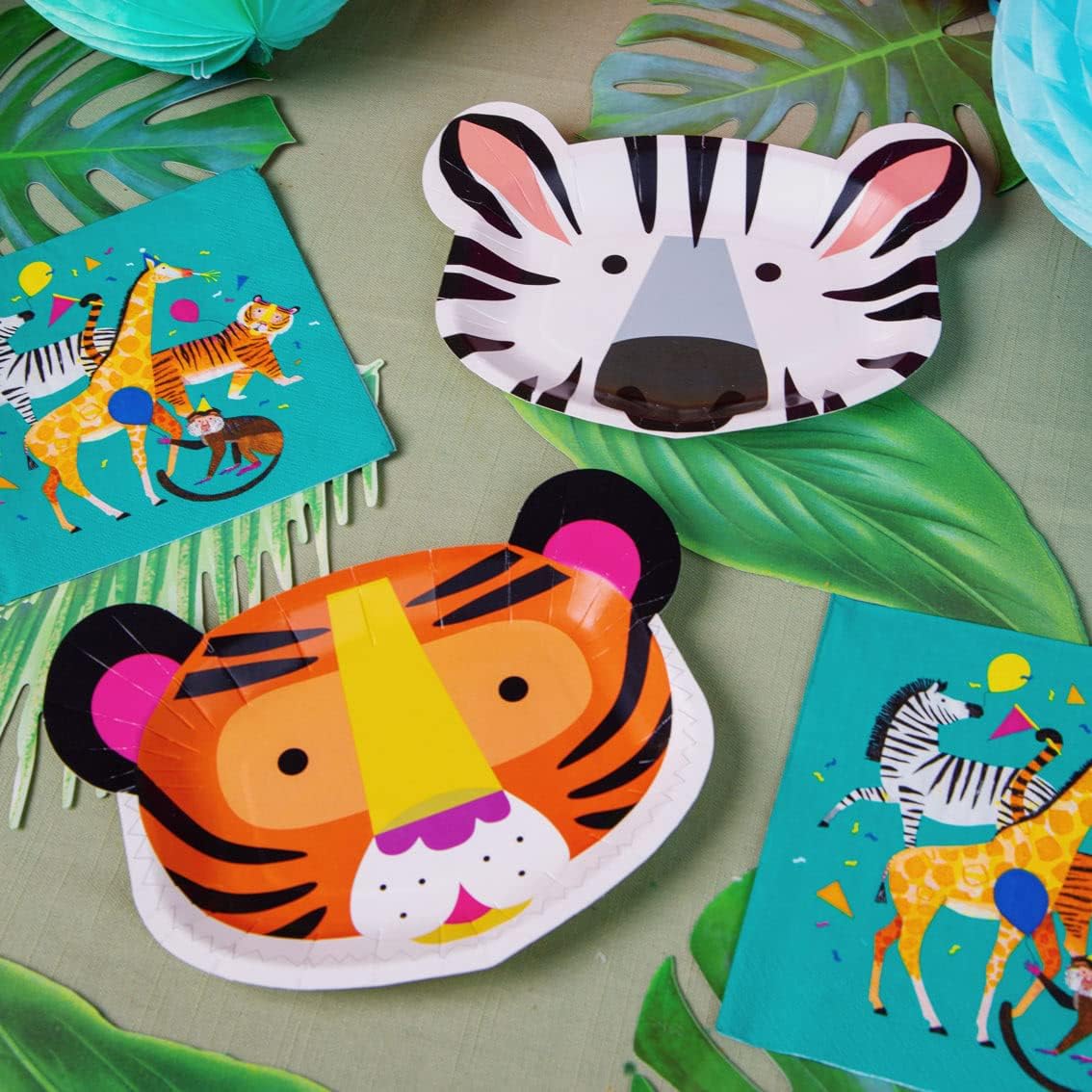 Talking Tables Jungle Theme Party Supplies Safari Zoo Napkins | Great For 1st Birthday, Kids Party And Baby Shower | Paper, 20 Pack