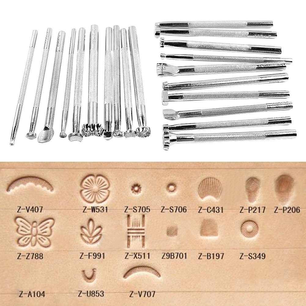 Kit De 6 Outils Pour Travail Du Cuir - Crochet, Gravure, Tampons - Artisanat Sellerie
