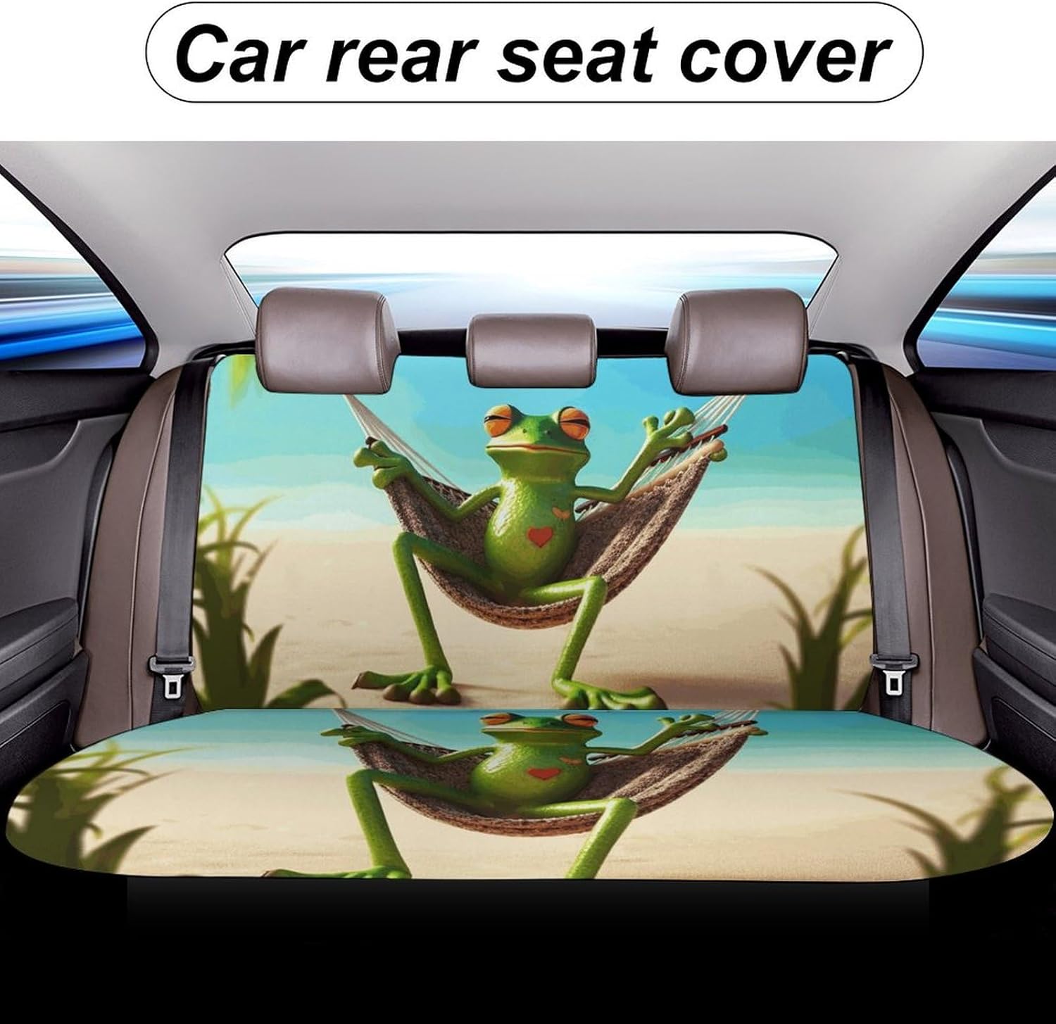 Delerain Car Rear Seat Covers, Frog Car Backseat Protector Universal Back Seats Vehicle Enterior Protector Suitable Fits SUV Sedan Trucks