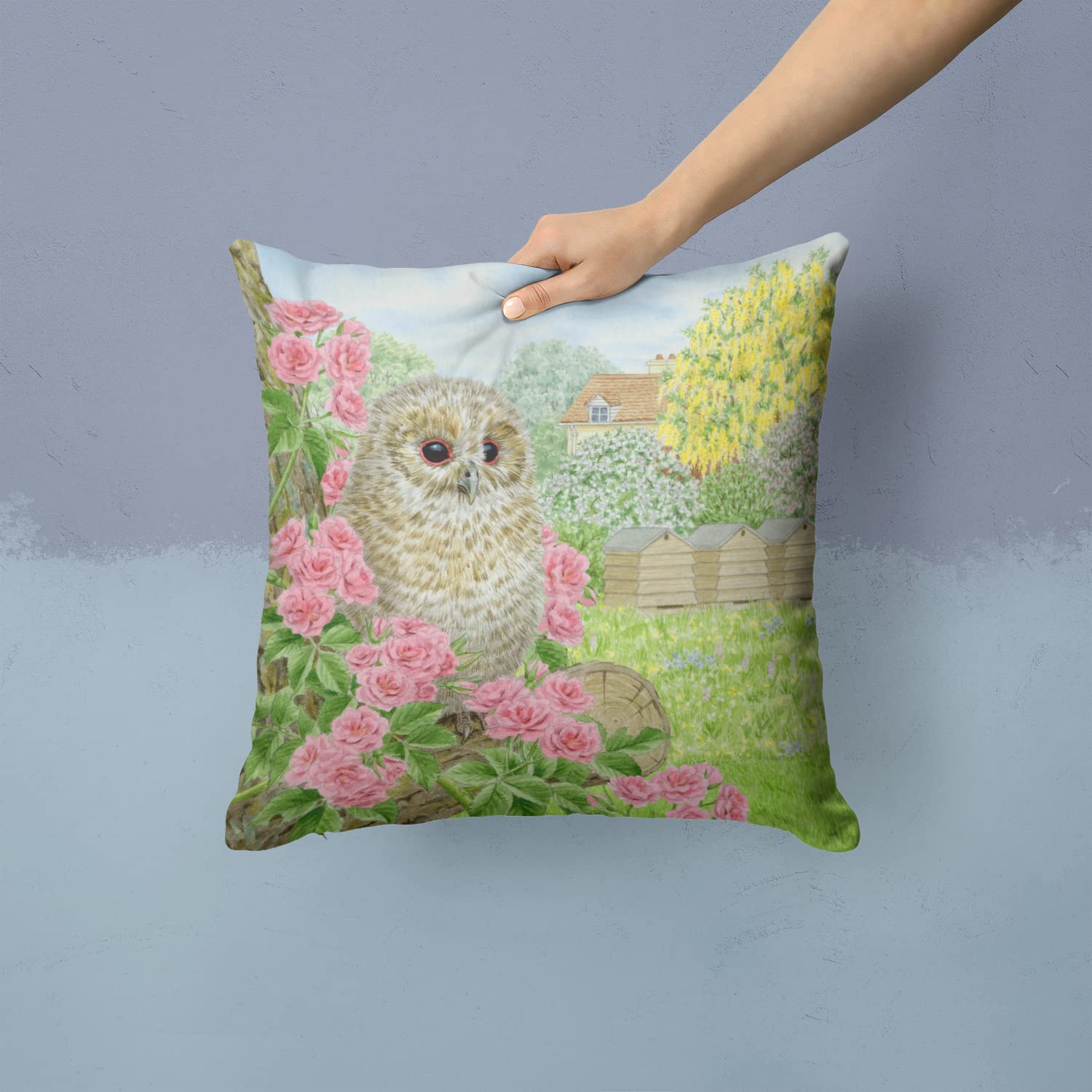 Caroline's Treasures Tawny Owlet by Sarah Adams cuscino decorativo in tela ASAD0697PW1414