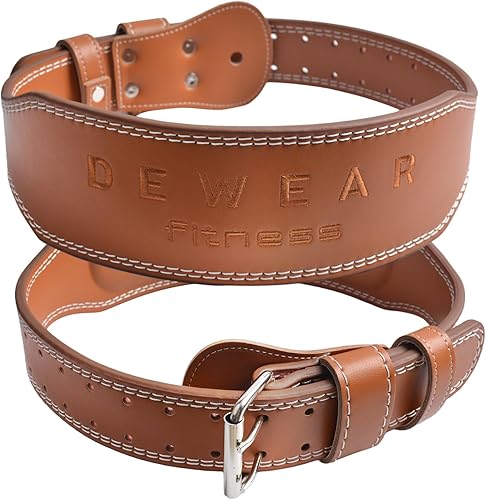 Cinturón de levantamiento de pesas de cuero genuino, soporte lumbar acolchado de 4 y 6 pulgadas, 10 agujeros ajustables, cinturón de peso para