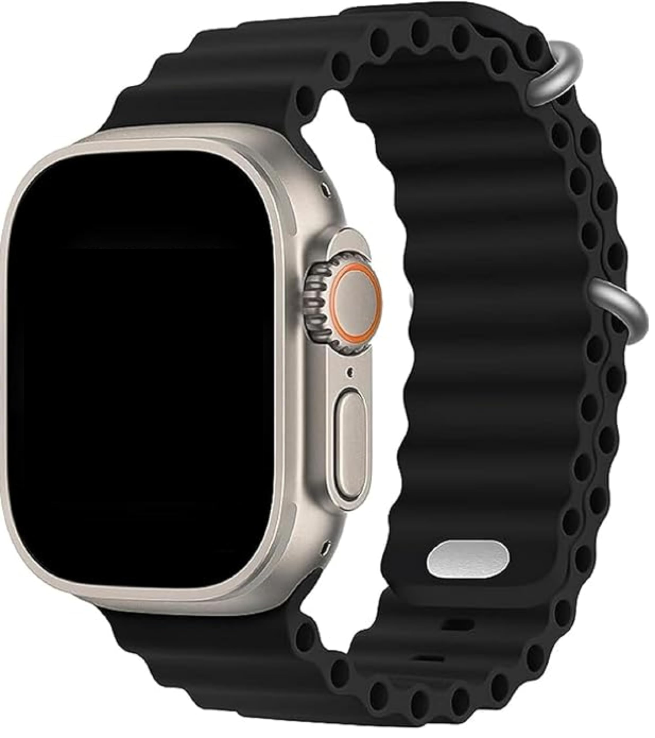 KICKSTORM Soft Silicone Ocean Band Adjustable Loop Breathable Strap Compatible with Apple Watch Series SE, Ultra, 1,2, 3, 4, 5, 6, 7, 8, 9 | For Strap 49mm /45mm/44mm/42mm (Black) (B0CWCQPX21) Amazon Price History, Amazon Price Tracker