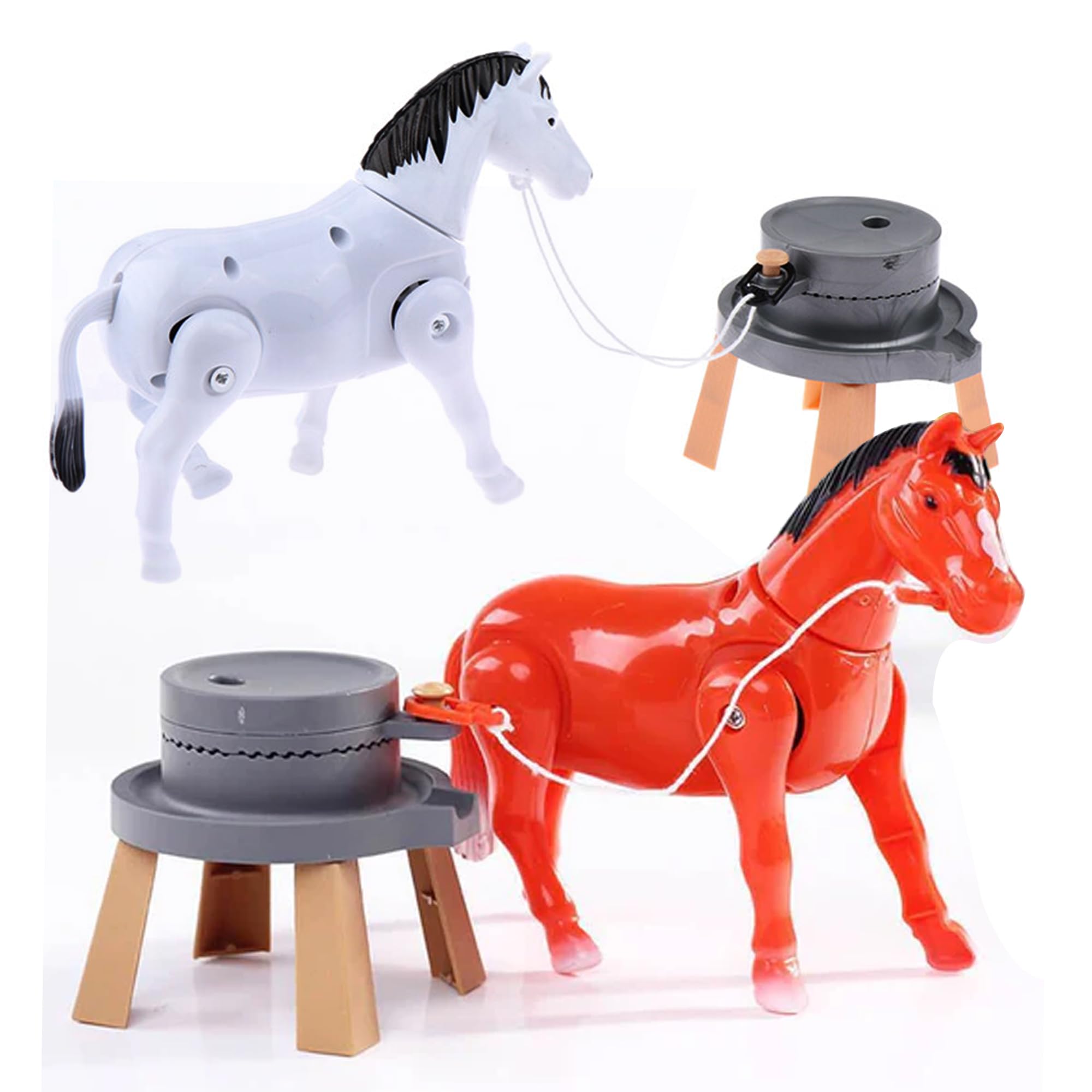 Kidology Electric Rotating Horse Toy for Kids | Battery Operated Horse Playset with Mill, Flexible Joints & Realistic Grinding Action | Interactive Farm Animal Toy for Boys & Girls Pack of 1-picture-10
