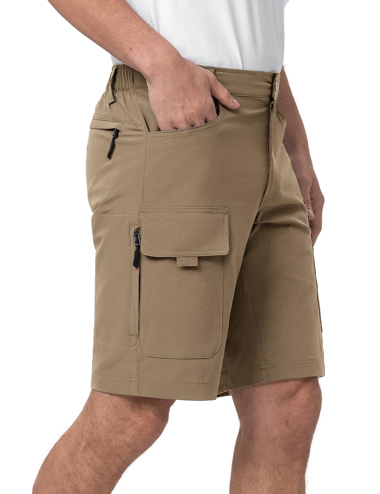 Moosehill Short de randonnée cargo pour homme - Imperméable - Avec 6 poches - Léger et respirant - Pantalon de VTT - Short de cyclisme - Bermuda - Pantalon de trekking - Pantalon d'extérieur d'été