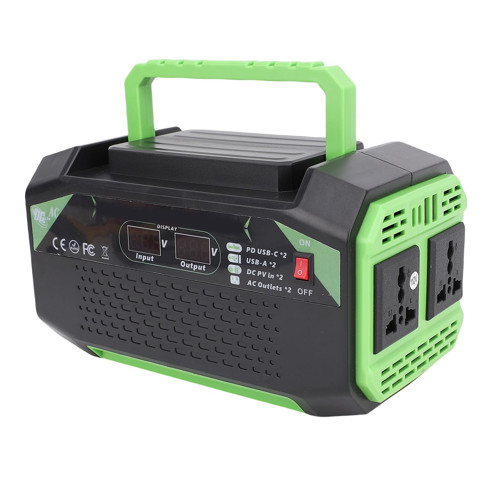 Falownik Samochodowy 300 W, Konstrukcja ABS, Konwerter Prądu Stałego na Prąd Zmienny 300 W z 4 Portami USB i 2 Gniazdami Prądu Przemiennego do Wycieczek Samochodowych i Biwakowania