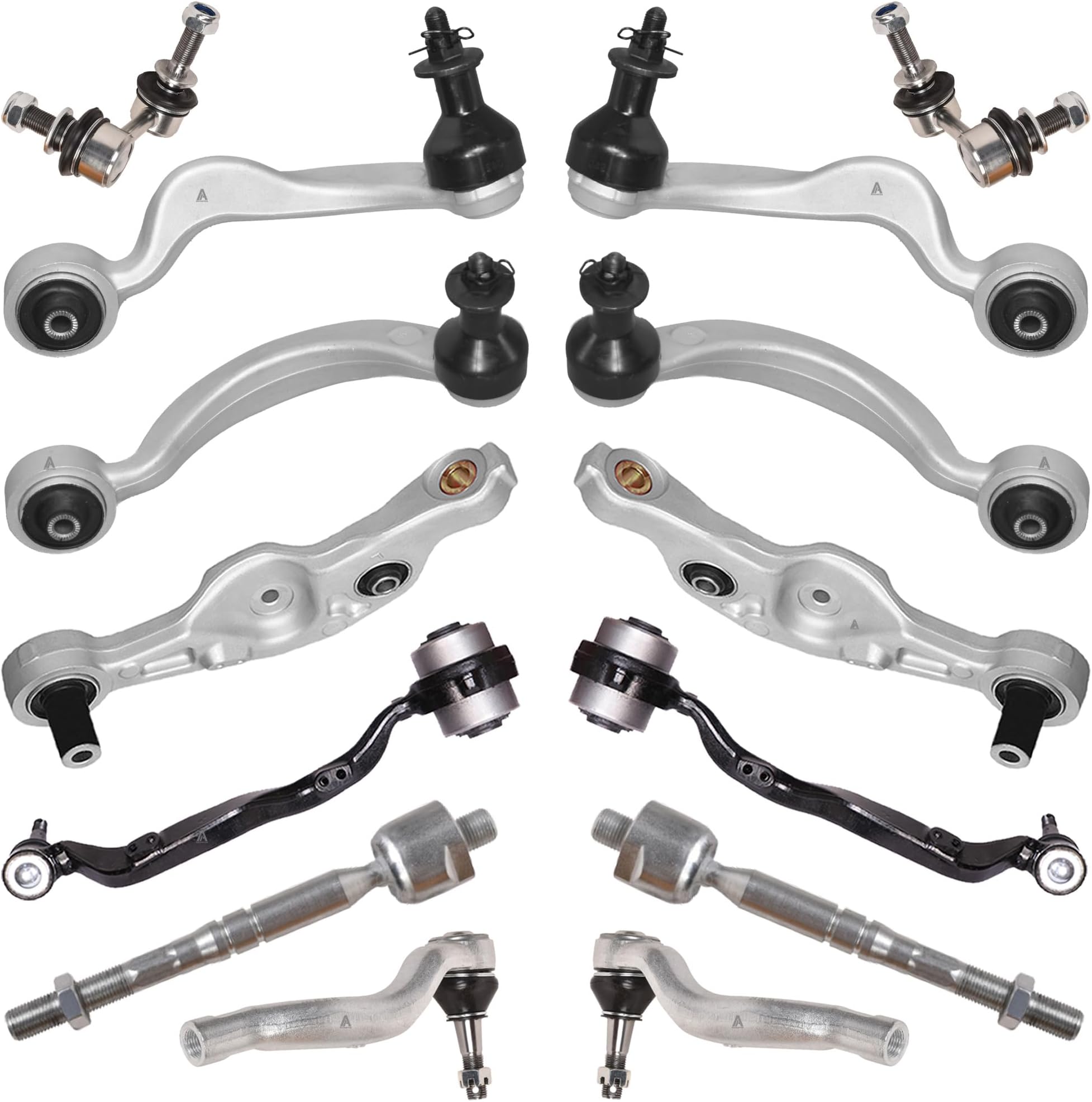 Front Suspension Kit 14 Pcs - Front Upper & Lower Control Arms, Sway/Stabilizer Bar Links & Inner Outer Tie Rods (Left + Right) for LS460 2007-2017, LS460 L 2007-2017 RWD Models