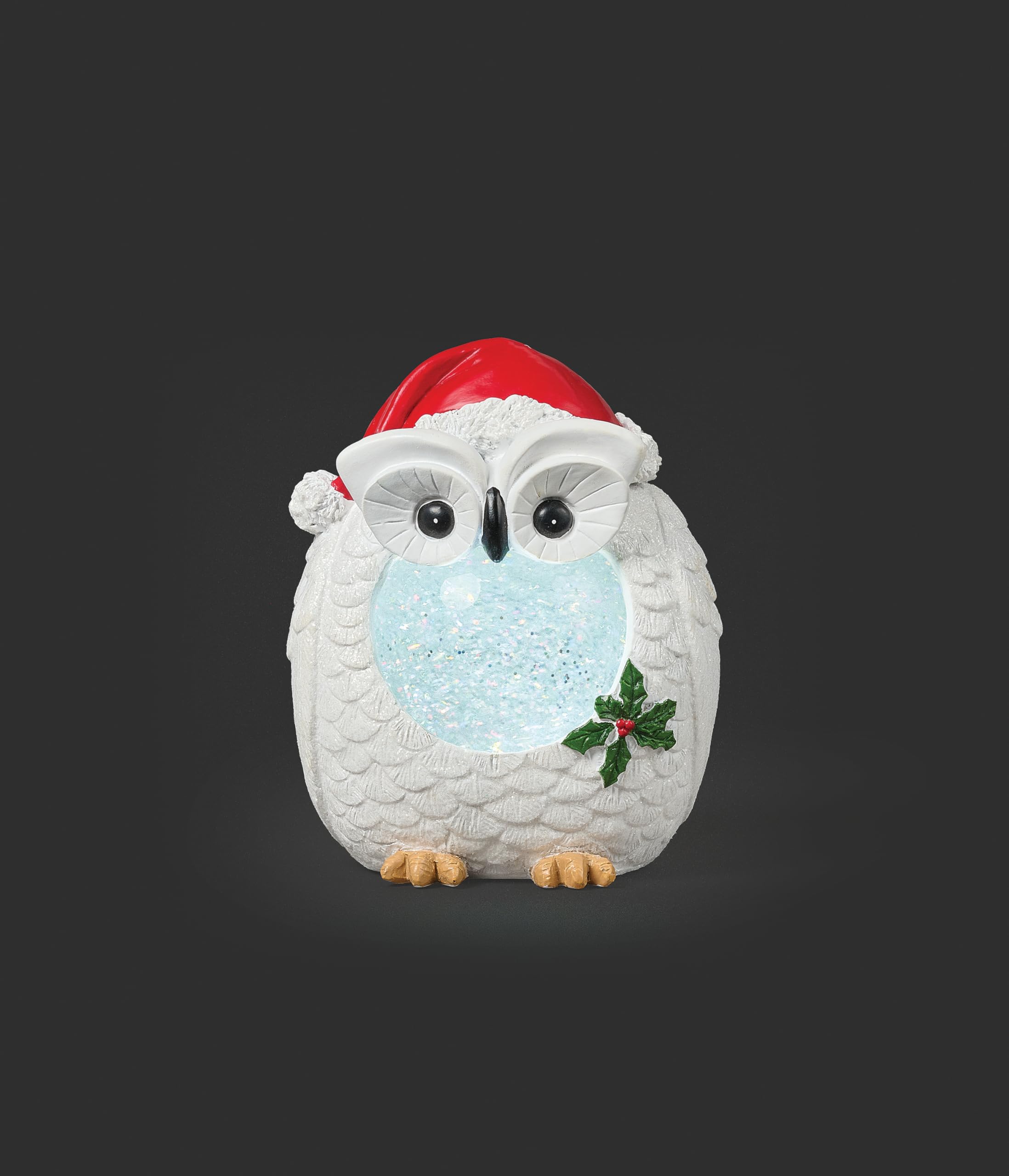 Roman Hibou de Noël lumineux 17,8 cm - Confetti Lite, décoration de vacances, décoration d'intérieur ou cadeau