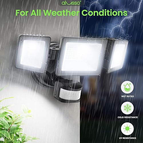 Miniatura 9 de Flood Lights Outdoor Motion Sensor with Remote,40W 3200LM LED Flood Light IP65 Waterproof & 3000-6000K Adjustable,3 Adjustable Head Outdoor Security