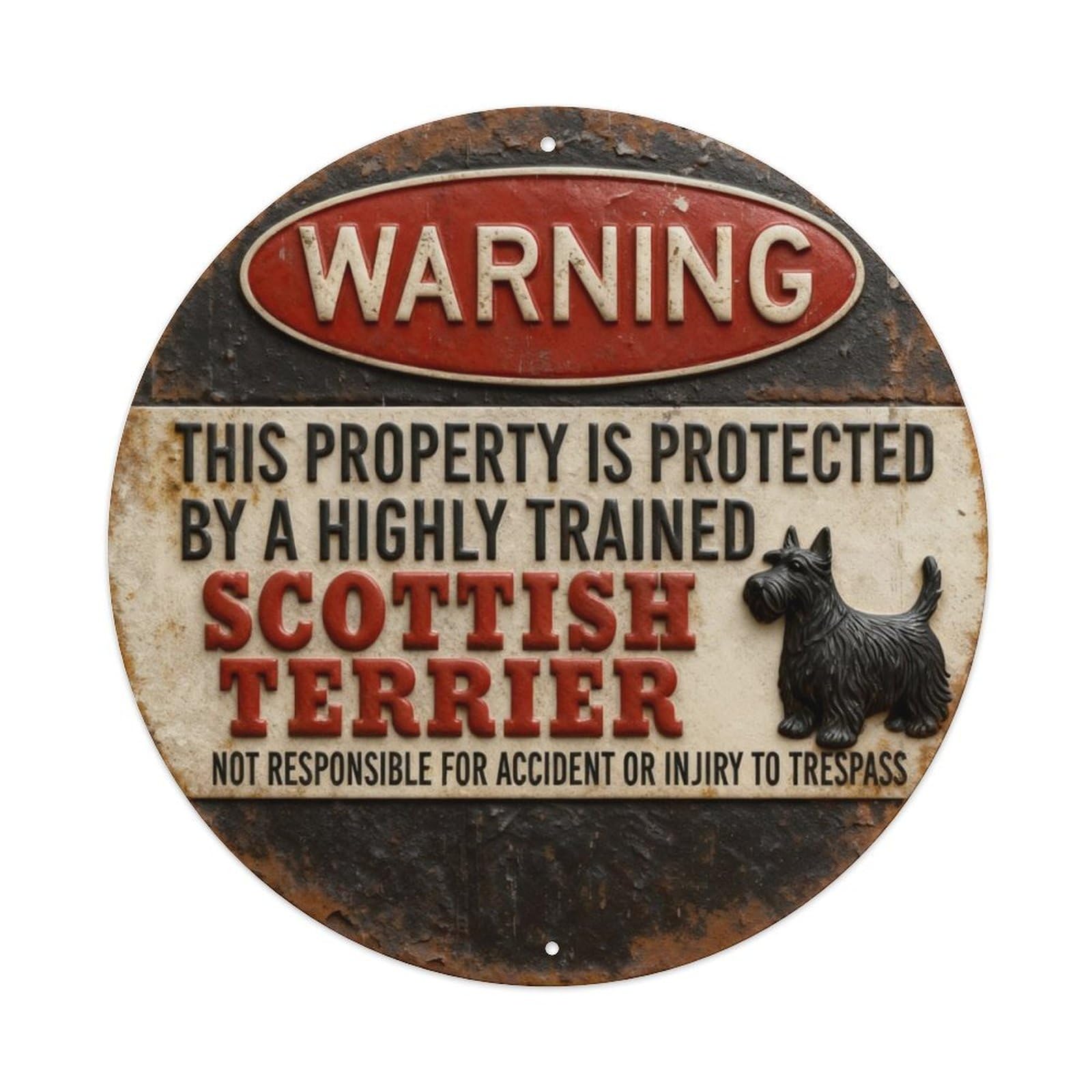 Zlatcbu Vintage Warning Sign With Dog Silhouette Metal Tin Sign Retro Wall Art Poster, Decor For Home Living Room Bar Cafe Garage, 8X8 Inch