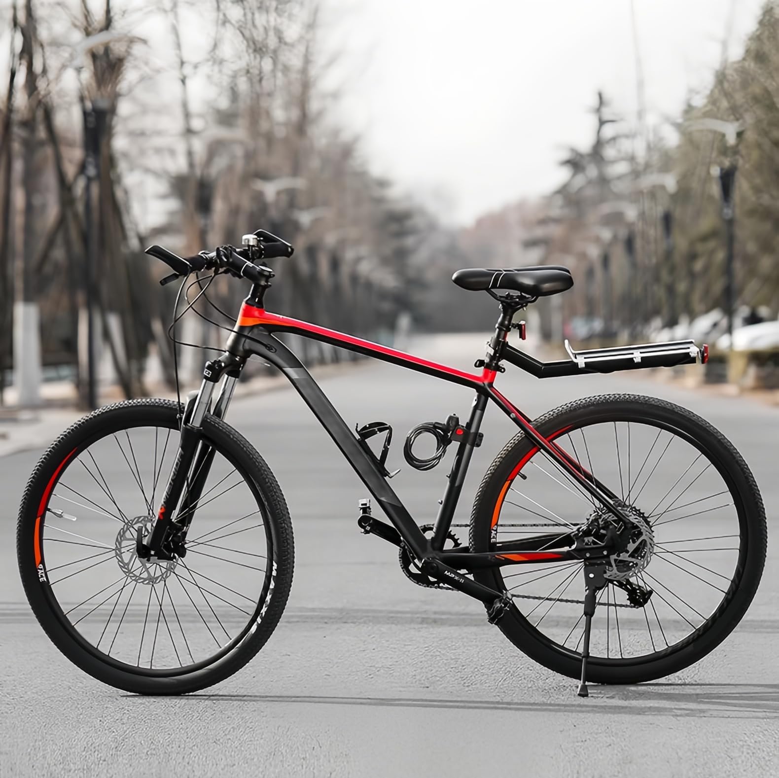 Chesoon Portabultos de Bicicleta Aleación de Aluminio Portabultos de Bicicleta con Guardabarros, Reflector y Correa Elástica Capacidad 20lbs/9kgs