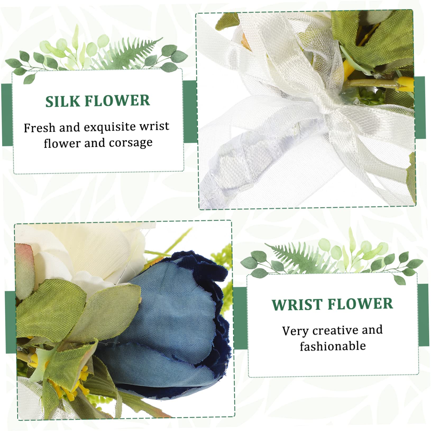 GALPADA 5sätze Handgelenk-blumen-corsage Für Hochzeit Abschlussball Künstliche Blumenarmband-dekoration Für Braut Bräutigam Teiliges Set