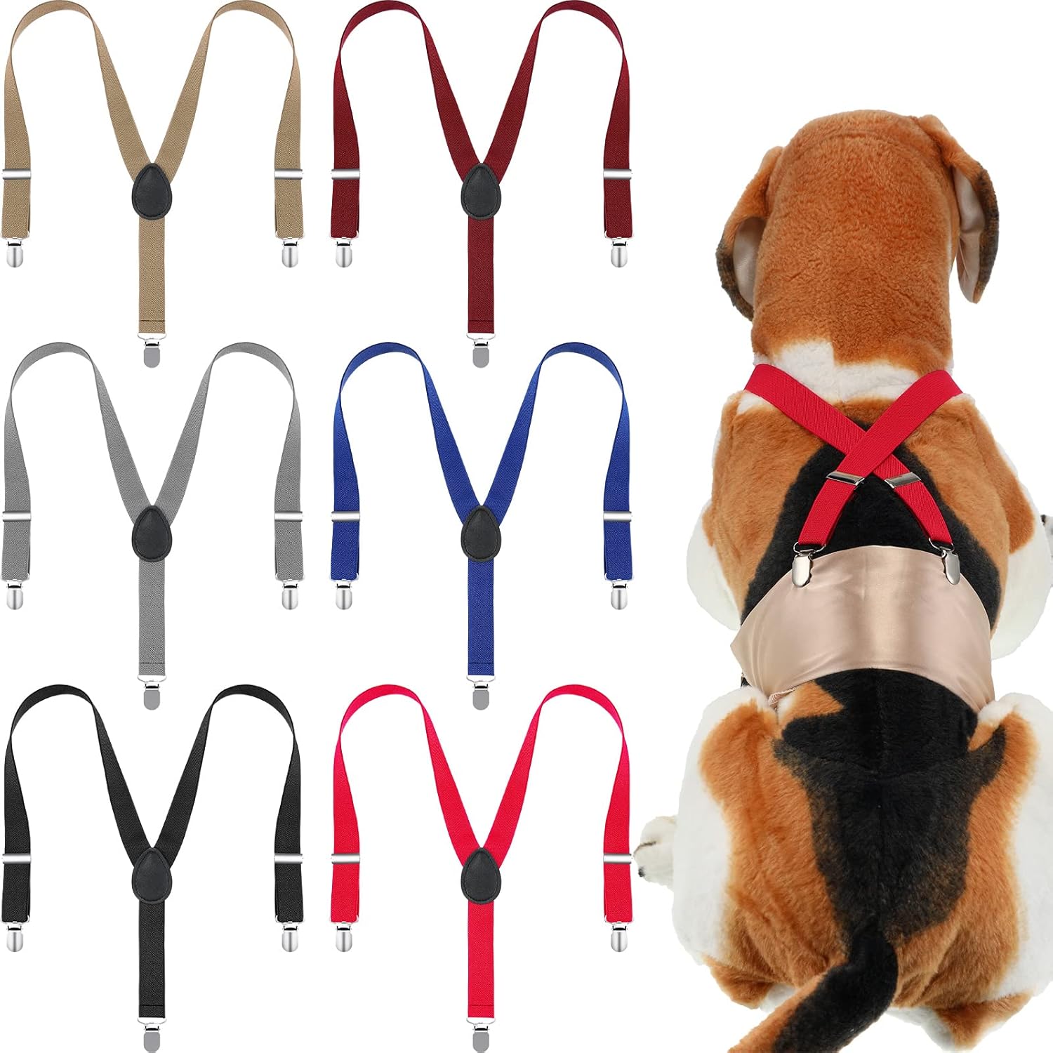 6 Pcs Dog Diaper Suspenders for Diapers Male Female Dog