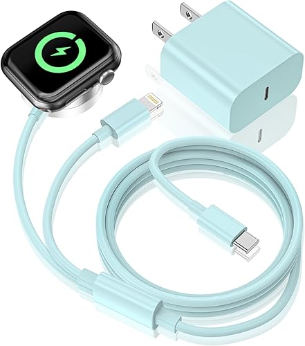 Cargador de Apple Watch, cargador rápido USB C 2 en 1 mejorado certificado Apple MFi, cable de carga magnético de 6 pies con bloque de cargador de disponible en Yaxa Mexico