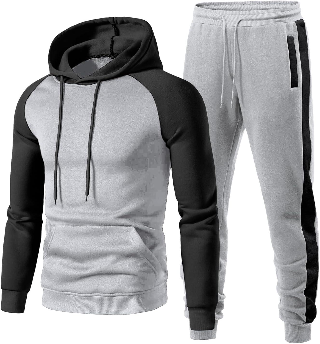 Men's Tracksuit Set 2 Piece Sweatsuits Casual Hoodie Men's Athletic Sports Long Sleeve Pullover Jogging Suit Set