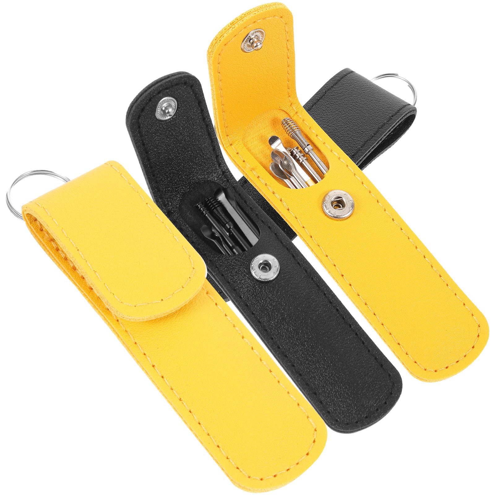 4 Sets Earwax Tool Kit Stainless Steel Earwax Cleaner Portable Wax Picker with Pu Case for Home and