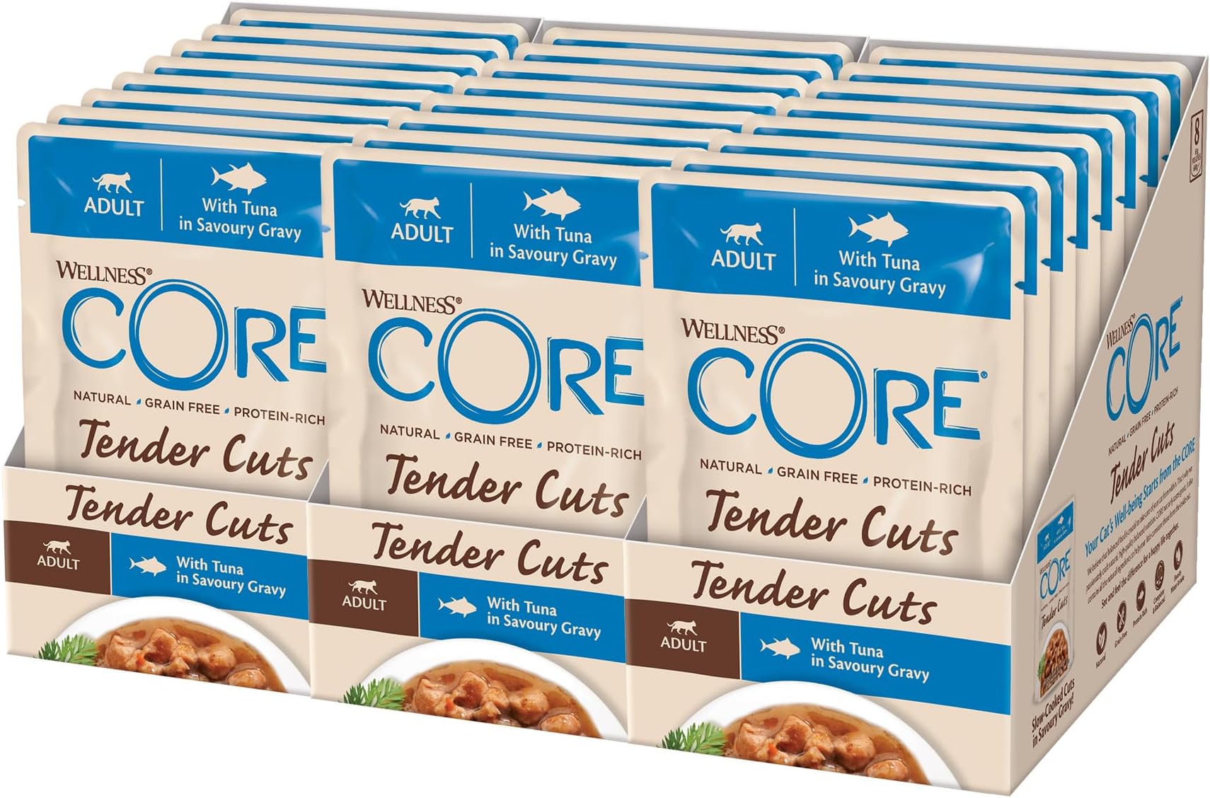 Tender Cuts 24 x 85g, Tuna – Wet Cat Food, Tender Pieces in Sauce, Grain-Free, Natural, Hypoallergenic, Protein-Rich, High Fish Content