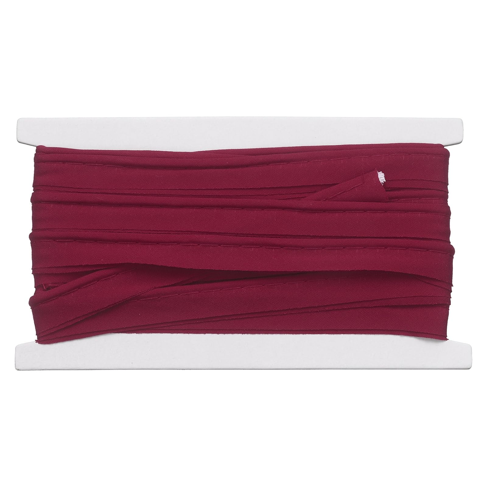 sourcing map Piping Trim Bias Tape, 1.5 cm 5.5M Cotton Folding Binding Tape with Welting Cord, Decorative Sewing Trim for Home Decor Sewing DIY Crafting Clothing Fabric Edge, Wine Red