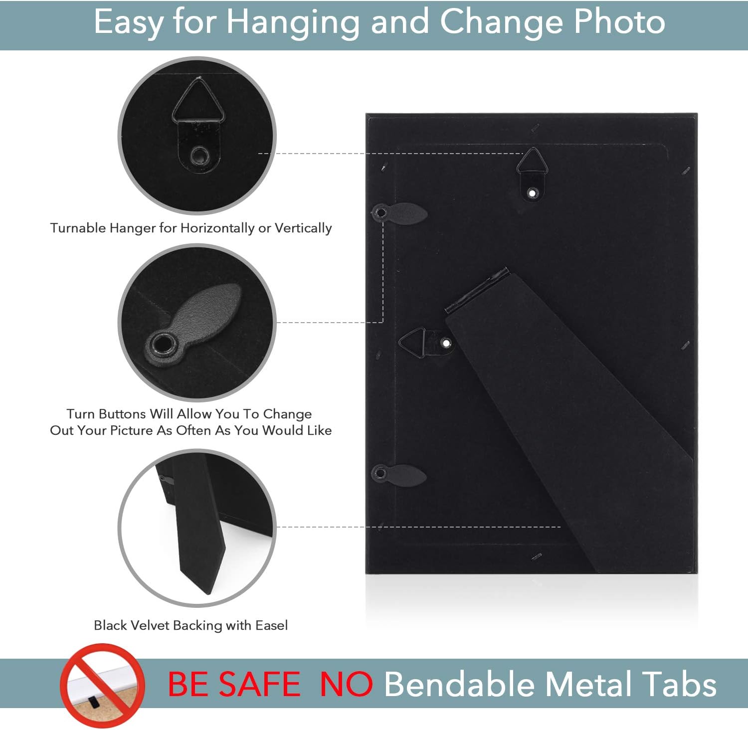 NEXHOMMY 4x6 Picture Frames Set - (12 Pack, Black) Basic Designed Photo Frames Collage for Tabletop Display Or Wall Hanging with High Definition Glass, Set of 12