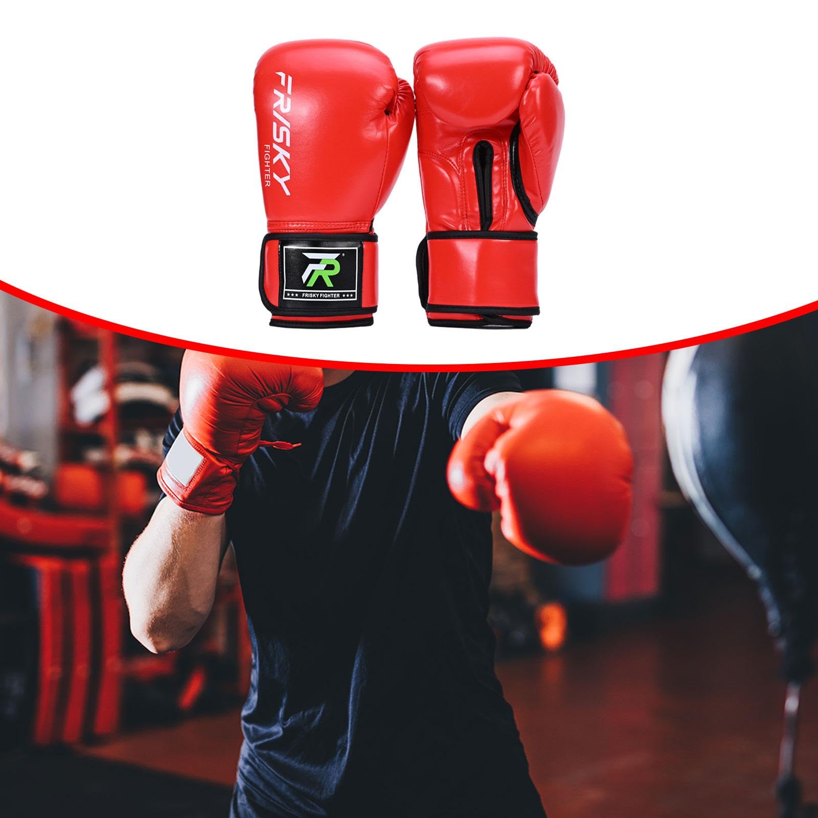 Guantoni da, Attrezzatura per Allenamento Uomo E Donna, Guantoni da, Guantoni da Pugilato per MMA, Sparring, Grappling, Kickboxing, Rosso 10OZ