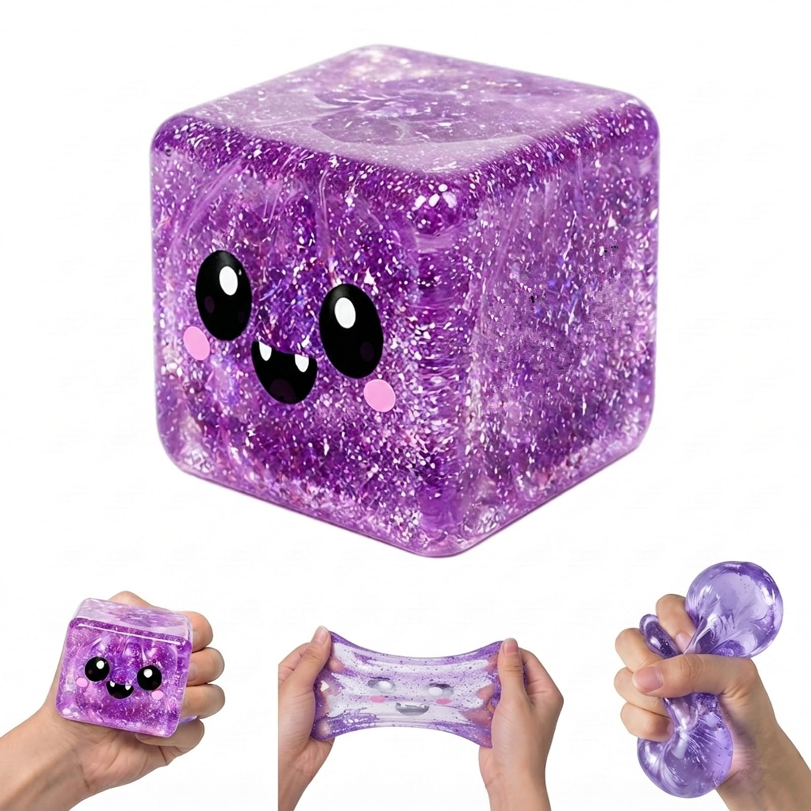 Ghost Glitter Cube Squishy Toy, Halloween Squishy Shaped Stress Relief Toy