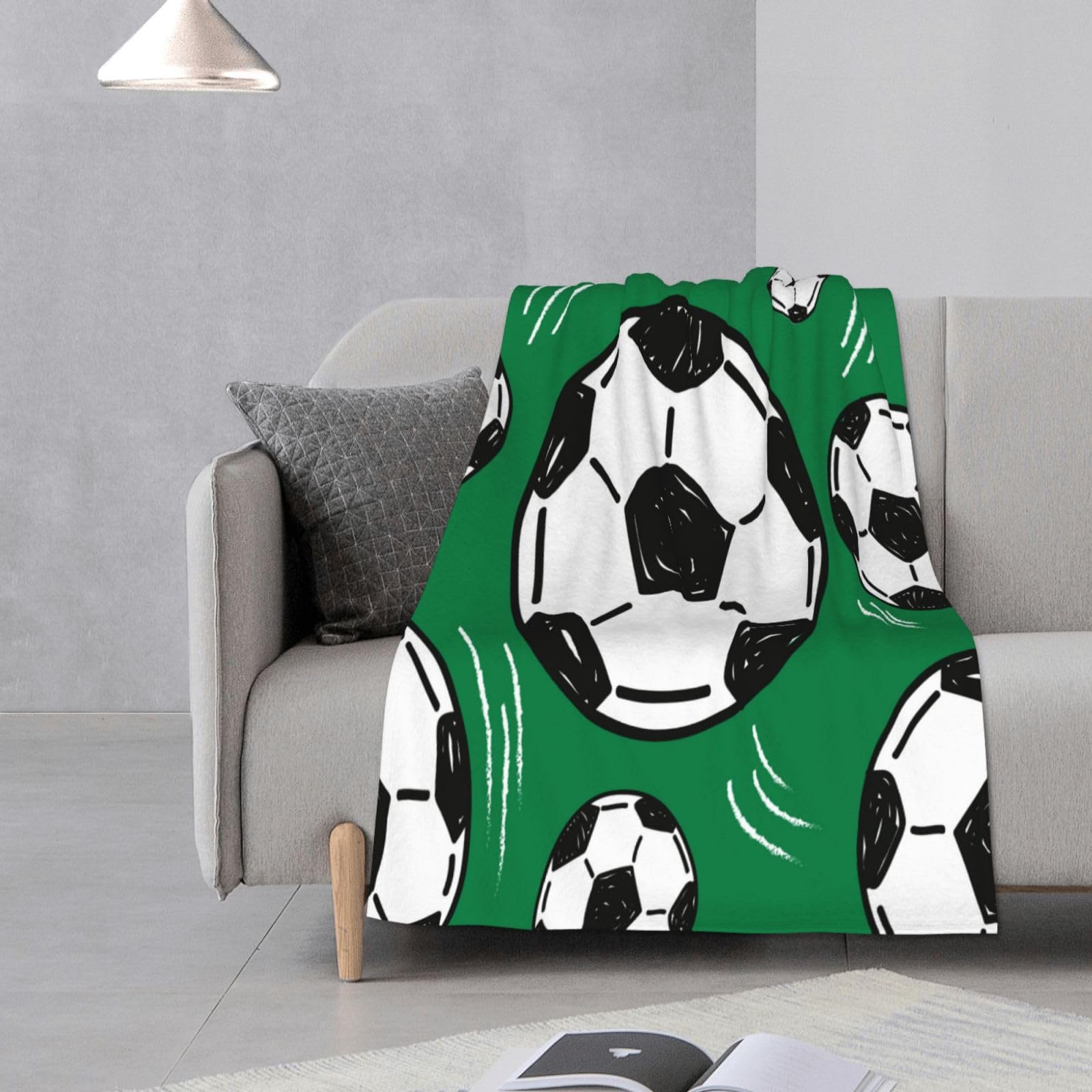 Manta acogedora niños 150x200,Manta de fútbol niños,Temas Deportivos cálida Manta acogedora sofá Mantas Mantas de Franela Mantas para Camas de los niños(B,150 x 200 cm)