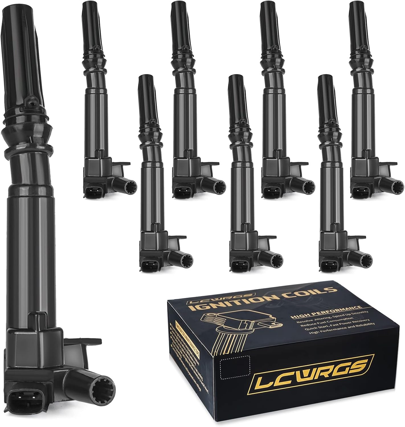 Product image of Set of 8 Ignition Coils Fits for 6.2 V8 Ford F250 F350 E350 Super Duty 2010 2011 2012 2013 2014 2012 2016 2017 Coil Packs Driver Side & Passenger Side Replaces# UF639 UF631 C1800 C1801