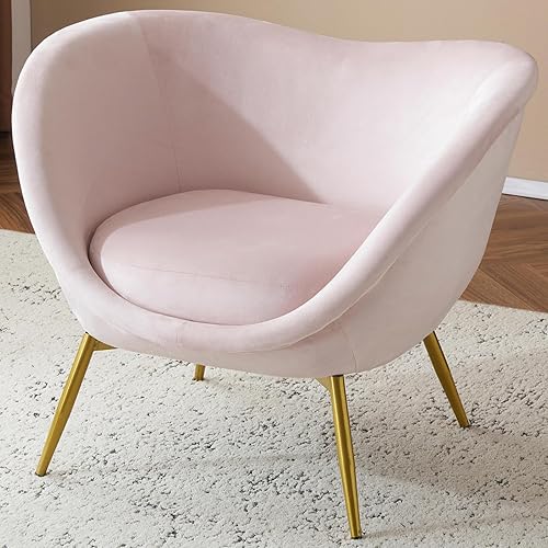 Miniatura 1 de Silla decorativa de terciopelo con patas de madera, sillón tapizado moderno con almohada de lazo, silla de tocador con respaldo para sala de estar,