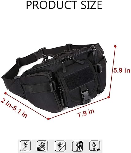 Miniatura 2 de Riñonera táctica Creator portátil senderismo al aire libre viajes militar para la vida diaria ciclismo senderismo caza pesca compras color negro