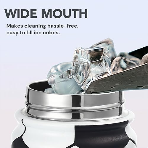 Miniatura 4 de Botella de agua de fútbol, botella deportiva aislada de acero inoxidable de 24 onzas con pajilla, regalos de fútbol para niños