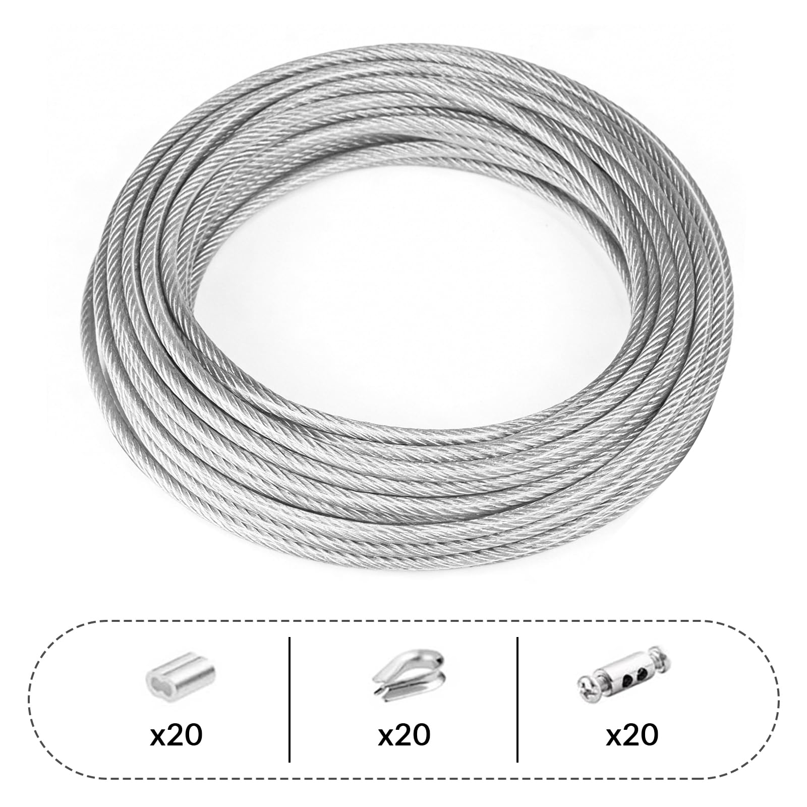 Kit de Câble en Acier Inoxydable de 3 mm, 100 M de Long