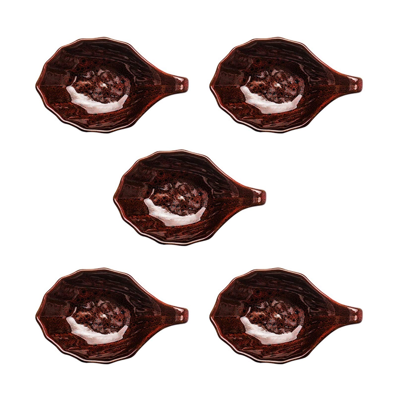 Dipschälchen Keramische Dip-Bowls Set 5 Packungen Soja-Sauce-Teller Mehrzweck-Seitenteller Schüssel Gewürzgerichte Soja-Dip-Sauce-Gerichte 4,6-Zoll-kleine Pinch-Schüsseln für die Küchenvorbereitung Sa