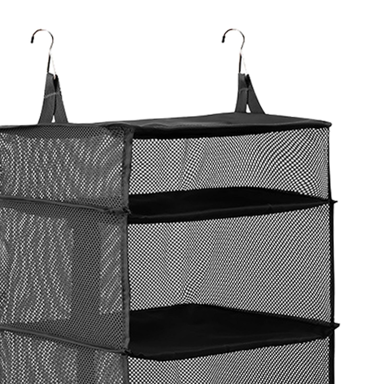 Estantes Colgantes de Viaje de 3 Estantes, Plegables, Ahorran Espacio, Organizadores de Maletas Y Equipaje, Bolsa de Almacenamiento de Ropa para, Negro, Individual