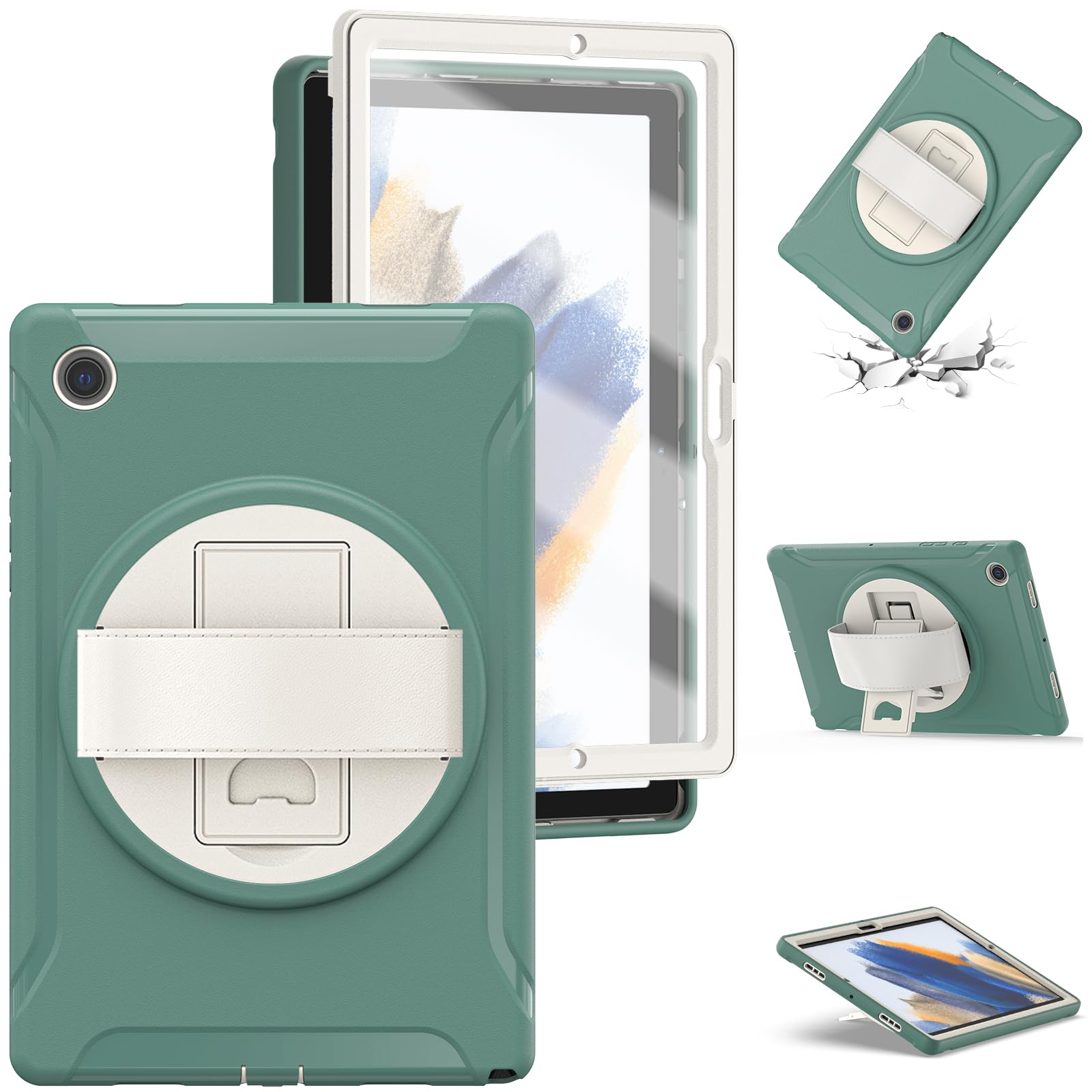 Coque Samsung Tab A8 antichoc et son support rotatif à 360 degrés - 8