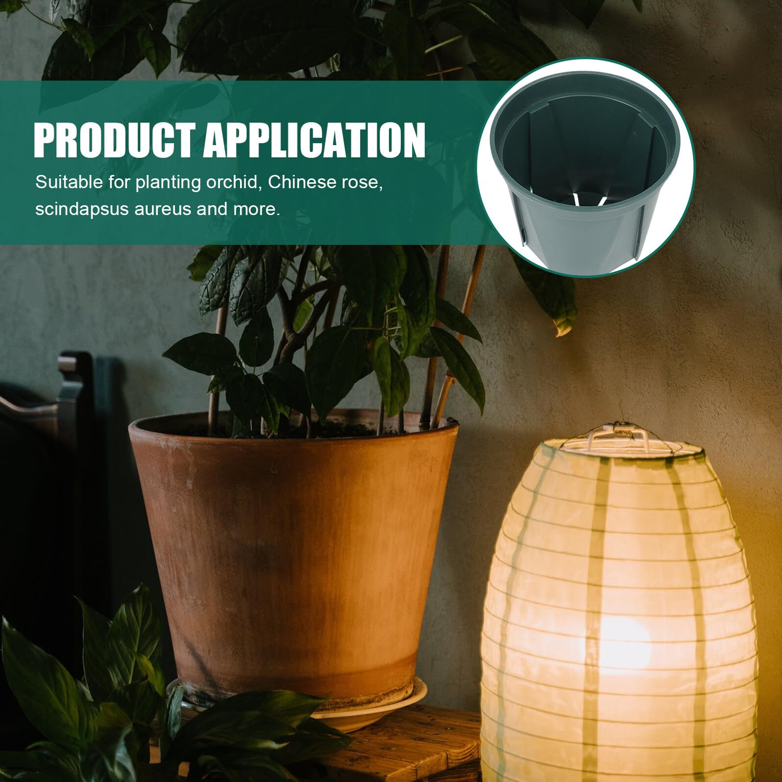 5 Pièces Contrôle Racines Pot de Fleurs Rond Conteneur Plastique Ventilé pour Plantes Vertes Adapté Orchidées Rosiers et Scindapsus Intérieur et Extérieur Balcon et Jardin