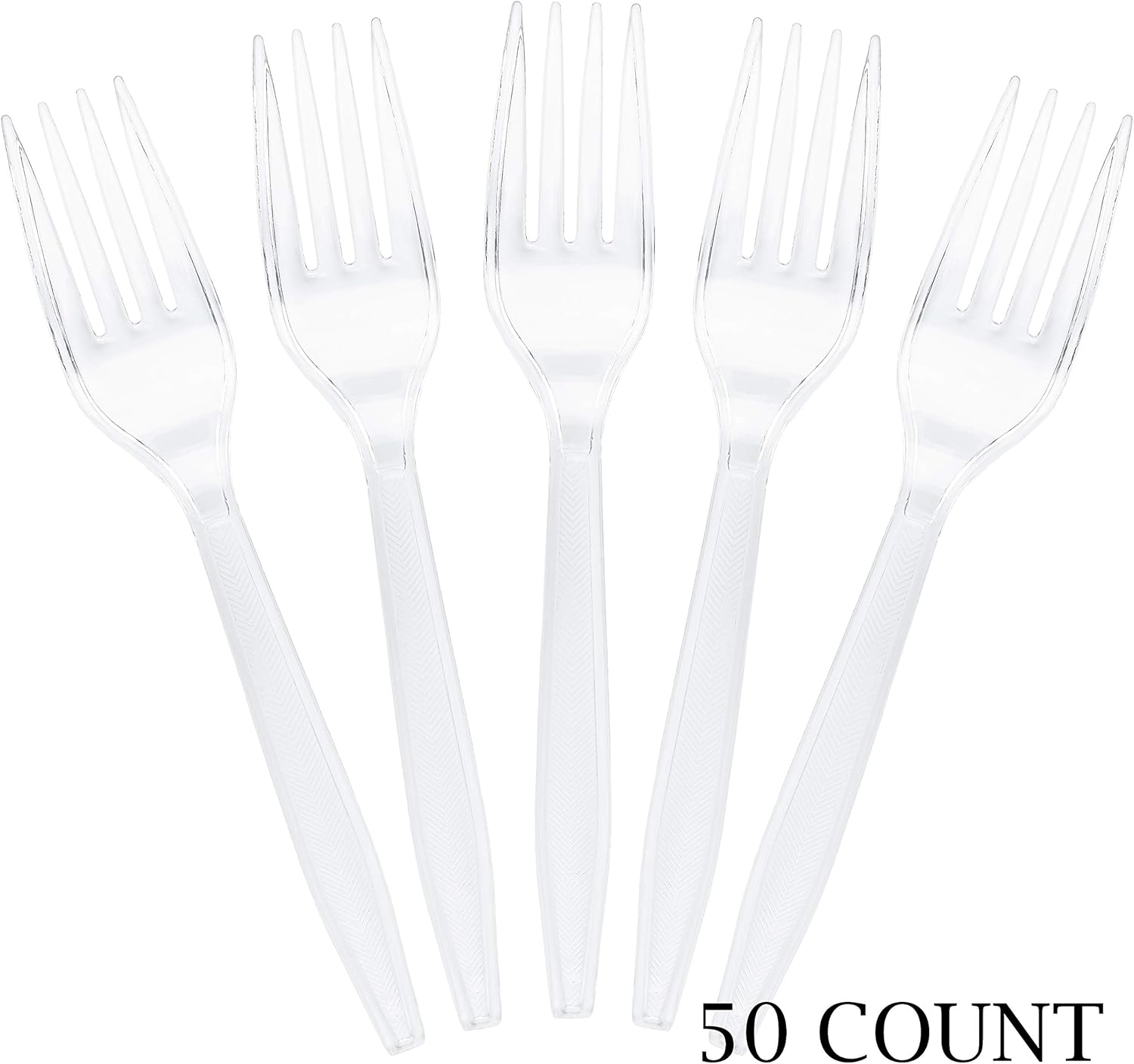 Plasticpro Clear Plastic Forks Disposable Cutlery Utensils 50 Count - Image 6