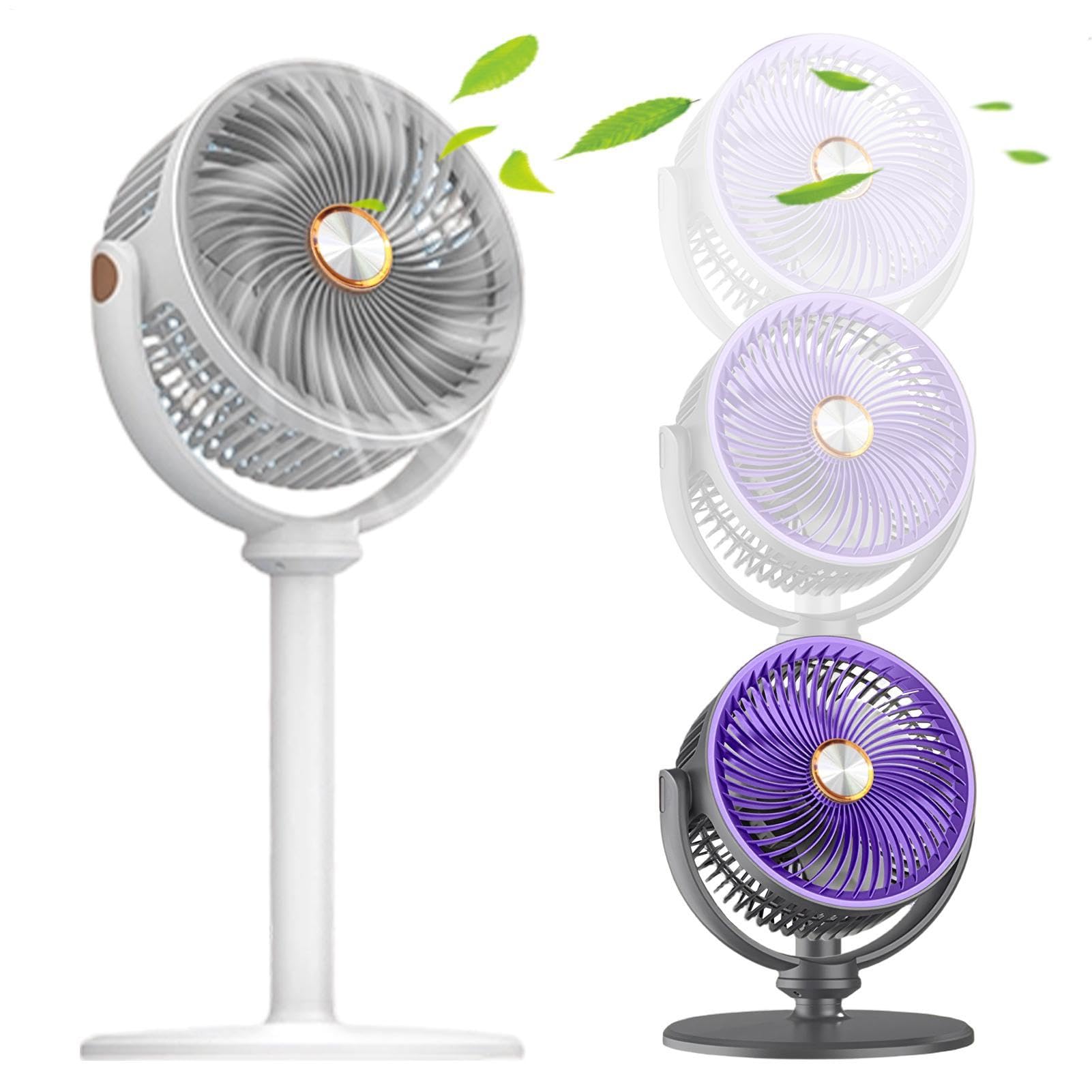 Ventilador pedestal Recargable 5 Velocidades Silencioso Altura Ajustable