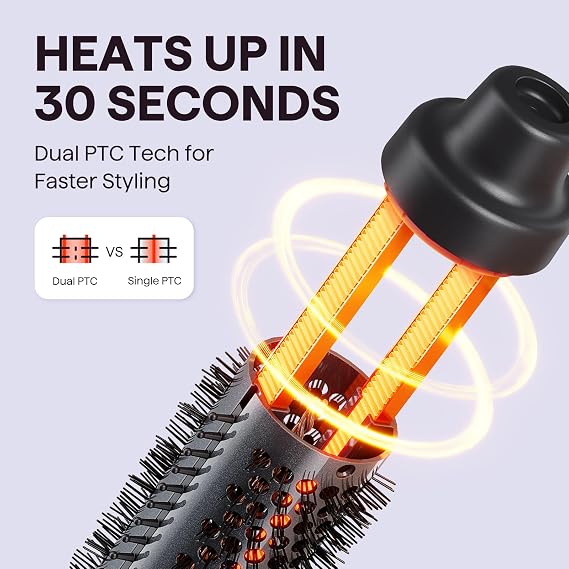 Wavytalk Thermal Brush 1.5 Detachable Heated Round Brush for Blowout Look
